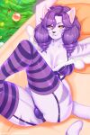  anthro balls_in_panties big_breasts bra breasts bulge christmas clothing digital_media_(artwork) felid feline felis hair hi_res holidays intersex legwear leonifa looking_at_viewer mammal panties smile solo stripped_stockings underwear zetsuboucchi 