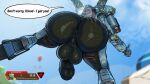  16:9 anthro apex_legends backsack balls big_balls big_butt black_butt blue_body bodily_fluids borisalien butt gameplay_mechanics genitals gesture health_bar hi_res humanoid humanoid_genitalia humanoid_penis looking_back low-angle_view machine male pathfinder_(apex_legends) penis robot robot_humanoid solo speech_bubble steaming sweat sweaty_balls sweaty_butt sweaty_genitalia thick_thighs thumbs_up user_interface video_games widescreen worm&#039;s-eye_view 