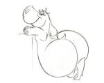  anthro big_butt bubble_butt butt dreamworks eyelashes female gloria_the_hippopotamus hippopotamid huge_butt looking_at_viewer madagascar_(series) mammal monochrome nude pose presenting presenting_hindquarters samusgamer1 sketch smile solo 