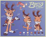  anthro antlers anus backsack balls berry_the_reindeer bodily_fluids border butt capreoline cervid chest_tuft cum cumshot ejaculation english_text erection fan_character fingers fur genital_fluids genitals half-closed_eyes hi_res hooved_fingers hooves horn inner_ear_fluff looking_at_viewer male mammal model_sheet narrowed_eyes penis perineum pose reindeer ruff smile solo sonic_the_hedgehog_(series) standing text tongue tongue_out tuft uhmsprs yellow_border 