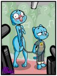  anon anthro blue_body blue_fur blush border cartoon_network clothed clothing digital_media_(artwork) domestic_cat embarrassed embarrassed_nude_exposure felid feline felis female fourball fur group gumball_watterson hi_res humiliation leash male mammal mother mother_and_child mother_and_son nicole_watterson nude open_mouth parent parent_and_child public_humiliation public_nudity shirt son star_wars text text_on_clothing text_on_shirt text_on_topwear the_amazing_world_of_gumball topwear white_border 