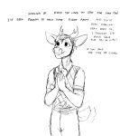  2021 anthro antlers cat_knight cervid clothing comic deer_prince domestic_cat duo english_text felid feline felis female hi_res hladilnik horn male mammal monochrome sweater sweater_vest tailwag text topwear vest 