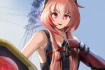  1girl bangs breasts censored_text cleavage collarbone cosplay cyberpunk_2077 girls_frontline highlights highres johnny_silverhand johnny_silverhand_(cosplay) long_hair m4_sopmod_ii_(girls_frontline) mechanical_arm milkdd multicolored_hair ro635_(dinergate) sideboob sidelocks sunglasses very_long_hair 