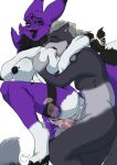  alpha_channel anthro bite black_nipples black_sclera bodily_fluids cum cum_in_pussy cum_inside digimon digimon_(species) dipstick_tail duo female fur genital_fluids genitals hi_res looking_pleasured male male/female multicolored_tail nipple_bite nipple_fetish nipple_play nipples open_mouth penis purple_body purple_fur pussy renamon simple_background tongue tongue_out transparent_background yawg yellow_eyes 