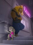  absurd_res alley anthro argument cigarette disney domination duo equid equine female hi_res horse ilovejudyhopps judy_hopps lagomorph leporid male male/female mammal neon neon_sign pimp rabbit sign sitting stairs standing strip_club stripper zootopia 