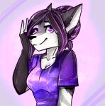  2021 animated anthro clothed clothing digital_media_(artwork) female fur hair low_res mabaya simple_background smile solo wallooner97 