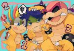  absurd_res anthro bald blue_hair blush bracelet buckteeth candy dessert eyewear food group hair heterochromia hi_res jewelry koopa koopaling lemmy_koopa lollipop ludwig_von_koopa male mario_bros multicolored_hair nintendo roy_koopa scalie spiked_bracelet spikes sunglasses teeth tongue video_games zeso 