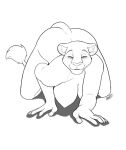 all_fours anthro anthrofied big_breasts breasts disney felid female half-closed_eyes lion looking_at_viewer mammal mature_female merffle monochrome narrowed_eyes nude pantherine sarabi seductive sketch smile solo tail_tuft the_lion_king tuft 