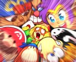  arms_(game) bandana_waddle_dee bangs beanie blonde_hair blue_eyes blue_headwear blunt_bangs blurry_foreground blush_stickers brown_eyes circlet closed_mouth commentary cropped_jacket crossover doll domino_mask dr._eggman earrings english_commentary envelope facial_hair geno_(mario) green_jacket grin hat holding hoop_earrings jacket jewelry knit_hat looking_at_another mario mario_(series) mask mast3r-rainb0w meandros min_min_(arms) multiple_boys multiple_girls mustache open_mouth orange_headwear paper_mario pince-nez print_headwear purple_hair rayman red_headwear rhythm_tengoku screaming shantae_(character) shantae_(series) smile solid_circle_eyes sonic_the_hedgehog sunglasses super_mario_rpg super_smash_bros. teeth tongue uvula waddle_dee wall-eyed zipper_pull_tab 