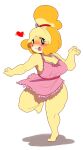  &lt;3 animal_crossing anthro apron apron_only barefoot big_breasts blonde_hair blush breasts canid canine canis clothing domestic_dog female fur genitals hair hi_res isabelle_(animal_crossing) looking_at_viewer mammal mostly_nude nintendo nude opqhlak pussy solo thick_thighs underwear video_games yellow_body yellow_fur 