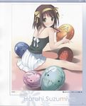  absurdres artbook balloon blush brown_hair comiket_72 highres kantoku kantoku_collection scan solo suzumiya_haruhi suzumiya_haruhi_no_yuuutsu tachiyomi_senyou 