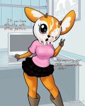  &lt;3 2020 4:5 4_fingers aggressive_retsuko antelope anthro black_nose blouse blush bodily_fluids boots bottomwear bovid breasts clothing computer cum cum_on_eye cum_on_face dialogue english_text female fingers footwear fur gazelle genital_fluids gesture heart_nose hi_res horn keyboard looking_at_viewer mammal mightycock_(artist) office one_eye_closed open_mouth orange_body orange_fur sanrio signature skirt solo talking_to_viewer text thomson&#039;s_gazelle topwear true_antelope tsunoda v_sign white_body white_fur 