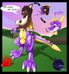  absurd_res activision animate_inanimate anthro balloon_transformation big_breasts breasts bulge female gender_transformation grin hi_res inflatable nitefire null_bulge rubber sammy simple_background smile solo species_transformation spyro_the_dragon story story_in_description transformation video_games 