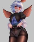  mimasi_osuwari pantsu pantyhose skirt_lift tokiko touhou wings 