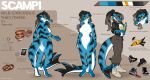  2021 4_toes 5_fingers alligator alligatorid anthro breast_implants breasts crocodilian digital_media_(artwork) english_text feet female fingers fivel hi_res model_sheet non-mammal_breasts nonbinary_(lore) pronouns reptile scalie scampi solo text toes 