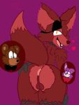  &lt;3 3:4 animatronic anthro anus balls blue_eyes blush bodily_fluids bonnie_(fnaf) bow_tie brown_body brown_fur butt canid canine corvusthefox eye_patch eyewear five_nights_at_freddy&#039;s fox foxy_(fnaf) freddy_(fnaf) fur genitals group lagomorph leporid machine male male/male mammal musical_note presenting presenting_anus presenting_hindquarters purple_body purple_fur rabbit raised_tail red_body red_eyes red_fur robot sweat sweatdrop teeth tongue ursid video_games 