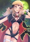  1girl absurdres ahoge alternate_costume bangs bat blonde_hair commission commissioner_upload cosplay fire_emblem fire_emblem_fates full_moon gogat8 halloween halloween_costume highres looking_to_the_side midriff moon nakoruru nakoruru_(cosplay) ophelia_(fire_emblem) skeb_commission snk_heroines:_tag_team_frenzy yellow_eyes 