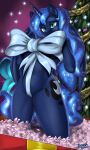  absurd_res anthro brushstroke camel_toe christmas christmas_tree cutie_mark equid eyebrows eyelashes female friendship_is_magic hasbro hi_res holidays horn mammal my_little_pony plant princess_luna_(mlp) ribbons solo tree winged_unicorn wings 