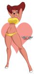  aeolus06 alpha_channel anthro bikini blue_eyes breasts camel_toe canid canine clothed clothing disney erect_nipples female goof_troop hi_res looking_at_viewer mammal nipples peg_pete phillipthe2 pose raised_arms skimpy smile solo swimwear 