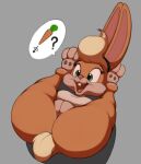  ? anthro billboi blonde_hair bottomless bottomless_female carrot clothed clothing eyelashes female food genitals hair lagomorph leporid lola_bunny looney_tunes mammal open_mouth pictographics plant presenting pussy rabbit simple_background solo spread_legs spreading tongue vegetable warner_brothers 