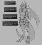  after_transformation anthro big_breasts breasts clothed clothing dialogue dragon ear_piercing english_text female final_fantasy final_fantasy_vii hi_res horn looking_at_viewer membrane_(anatomy) membranous_wings monochrome piercing solo square_enix talking_to_viewer text tifa_lockhart video_games watsup wings 