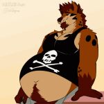  1:1 2020 2d_animation 5_fingers abdominal_bulge after_vore ambiguous_gender ambiguous_prey animated anthro anthro_focus anthro_pred arm_support belly belly_tuft big_belly biped black_claws black_clothing black_markings black_sclera black_shirt black_spots black_stripes black_tank_top black_topwear blinking body_hair bone bottomwear brown_body brown_eyebrows brown_fur brown_hair brown_mane brown_nose canid canine canis cheek_tuft chin_tuft claws clothed clothing countershade_torso countershading dated deep_navel digital_drawing_(artwork) digital_media_(artwork) eyebrows faceless_ambiguous faceless_character facial_hair facial_tuft fangs fingers flat_colors forced frame_by_frame fur fur_markings fur_tuft gloves_(marking) goatee grey_bottomwear grey_clothing grey_pants grey_text hair half-closed_eyes half-length_portrait hyaenid hybrid looking_at_viewer loop male male_focus male_pred mammal mane markings mouth_piercing multicolored_body multicolored_fur musclegut narrowed_eyes navel neck_tuft number oral_vore overweight overweight_anthro overweight_male pants partially_clothed pecs portrait pose pred_focus red_eyes red_markings same_size_vore shirt short_hair short_playtime shoulder_tuft side_view signature simple_background skull skull_and_crossbones smile smiling_at_viewer smug soft_vore solo solo_focus spots spotted_body spotted_fur spotted_hyena standing stripes struggling tan_background tan_body tan_countershading tan_fur tank_top three-quarter_view topwear tuft unseen_character unwilling_vore unzipped unzipped_pants vore wild_(wildside) wildside wolf 