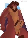  2020 abs anthro back_muscles better_version_at_source biceps brown_body brown_fur brown_hair disney erection fangs felid fur genitals green_eyes hair hi_res humanoid_genitalia humanoid_penis kovu leaning lion male mammal mane mane_hair masturbation muscular muscular_anthro muscular_male negger nude one_eye_closed pantherine penis reaching_back sharp_teeth simple_background solo teeth the_lion_king triceps 