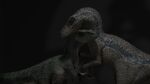  3d_(artwork) absurd_res blackburn538 blender_(software) blue_(jurassic_world) digital_media_(artwork) dinosaur dromaeosaurid female feral hi_res jurassic_park jurassic_world male male/female reptile scalie shadow simple_background theropod universal_studios 