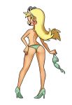  1girl ass bikini blonde_hair eyewear_on_head high_heels leni_loud swimsuit the_loud_house underwear 