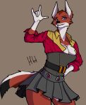  2021 absurd_res anthro belt big_breasts blue_eyes breasts canid canine canis clothing digital_media_(artwork) ethiopian_wolf eyeshadow fan_character female haibet half-closed_eyes hi_res invalid_tag jackal lashes makeup mammal narrowed_eyes portrait shkurka skirts solo thick_thighs wolf 
