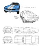  absurdres car ford ford_mustang ground_vehicle gunsmith_cats highres mechanical motor_vehicle no_humans official_art production_art production_note scan shelby_gt500 sugiura_kouji traditional_media 