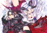  2girls armor blush fate/grand_order fate_(series) hong_(white_spider) jeanne_d&#039;arc_alter long_hair red_eyes tagme_(character) thighhighs white_hair wings yellow_eyes 