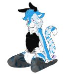  anthro clothed clothing corset crossdressing diaper embarrassed felid girly hi_res kodak legwear lingerie male mammal maynara pantherine playboy solo stockings tiger topwear 