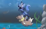  16:10 bodily_fluids buizel clothing cum cum_inside duo ejaculation genital_fluids hi_res hugo_the_riolu male male/male nintendo oral pok&eacute;mon pok&eacute;mon_(species) quentinmimikyu riolu sucking underwater underwear video_games water widescreen 