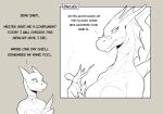  2021 annoyed anthro breasts choker dialogue diary dragon english_text eyewear female glasses holding_object horn jewelry kobold koopacap meena_the_kobold necklace smile smoking_pipe solo text 