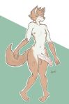  anthro canid canine eyes_closed full-length_portrait fur genitals girly hi_res humanoid_genitalia humanoid_penis male mammal nipple_piercing nipples penis piercing portrait solo spooki thick_penis thick_thighs 