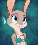  2021 anthro blue_eyes bra clothed clothing ear_piercing ear_ring female hi_res lagomorph leporid mammal piercing pink_nose pointedfox rabbit signature simple_background smile solo underwear 