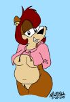  anthro big_butt bottomless breasts butt chubby_female clothed clothing cynthia_barlow ear_piercing ear_ring female genitals hi_res looking_at_viewer mammal meme meme_clothing navel overweight overweight_anthro overweight_female piercing pink_clothing pink_sweater pink_topwear pussy slightly_chubby solo sweater thick_thighs topwear under_boob ursid world_of_fizz worldoffizz 