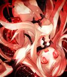  1girl abyssal_ship airfield_princess glowing glowing_eyes highres kantai_collection long_hair pale_skin red_eyes silver_hair solo toosaka_asagi 