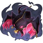  banette claws commentary_request energy full_body gen_3_pokemon glint glowing highres looking_to_the_side making-of_available mega_banette mega_pokemon no_humans pokemon pokemon_(creature) poyo_party solo zipper zipper_pull_tab 