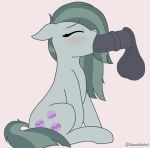  2021 animal_genitalia animal_penis balls blush cutie_mark digital_drawing_(artwork) digital_media_(artwork) equid equine equine_penis eyes_closed fellatio female feral friendship_is_magic genitals grey_body grey_hair hair hasbro horse male male/female mammal marble_pie_(mlp) masturbation multicolored_hair my_little_pony oral penile penis pony sex simple_background sitting solo theartofastral 