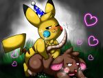  &lt;3 ahegao all_fours beeb bodily_fluids clothing cum cum_drip doggystyle dripping duo electricity female fluffysnakenoodleboi from_behind_position genital_fluids hat headgear headwear looking_pleasured male male/female mammal milachu mouse murid murine nintendo one_eye_closed party_hat pikachu pok&eacute;mon pok&eacute;mon_(species) rodent sex video_games whiskers 