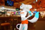  3:2 absurd_res anthro bottomwear canid canine canis clothing female harley hi_res hooters hotpants mammal midriff shorts solo sp3aker wolf 
