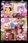  3_toes 4_fingers anthro babs_bunny breasts buster_bunny clothed clothing comic dam_(artist) dialogue english_text engrish feet female fifi_la_fume fingers group hi_res lagomorph leporid male mammal mephitid plantigrade rabbit skunk speech_bubble text tiny_toon_adventures toes toons toony train vehicle warner_brothers 
