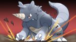  16:9 ambiguous_gender big_tail biped chiwidth claws fangs feral hi_res horn nintendo pok&eacute;mon pok&eacute;mon_(species) rhydon semi-anthro sharp_claws solo standing thick_tail video_games widescreen 