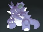  4:3 absurd_res biped chiwidth claws hand_on_chin hi_res horn nidoking nintendo pok&eacute;mon pok&eacute;mon_(species) semi-anthro sharp_claws sharp_teeth sitting teeth video_games 