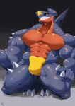  abs anthro big_muscles garchomp male muscular muscular_male nintendo pok&eacute;mon pok&eacute;mon_(species) reptile scalie sharkinn slit smile smiling_at_viewer solo video_games 
