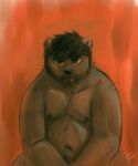  2021 anthro beard belly black_nose brown_body brown_fur facial_hair fur hi_res kenobear male mammal moobs mustache navel nipples overweight overweight_anthro overweight_male solo ursid 