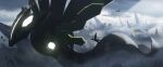  1other above_clouds absurdres asteroid_ill cloud commentary film_grain flygon from_side gen_3_pokemon gen_5_pokemon gen_6_pokemon giant glowing glowing_eyes highres legendary_pokemon light_beam noivern outdoors pokemon pokemon_(creature) riding_pokemon rock shoes sigilyph zygarde zygarde_(50) 