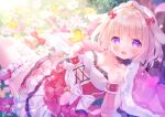  animal_ears blonde_hair bow butterfly dress flowers red:_pride_of_eden tagme_(artist) tagme_(character) 